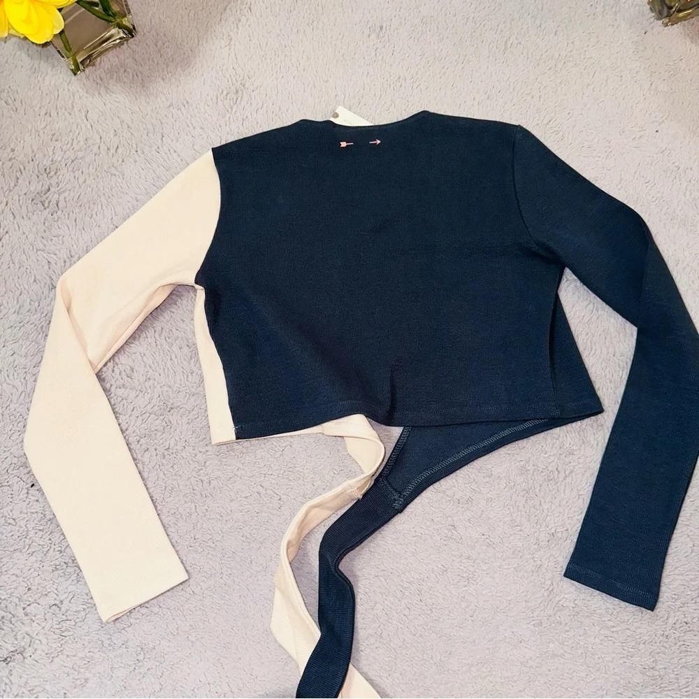 Anthropologie the Luna Kyra wrap top denim color - Picture 13 of 17